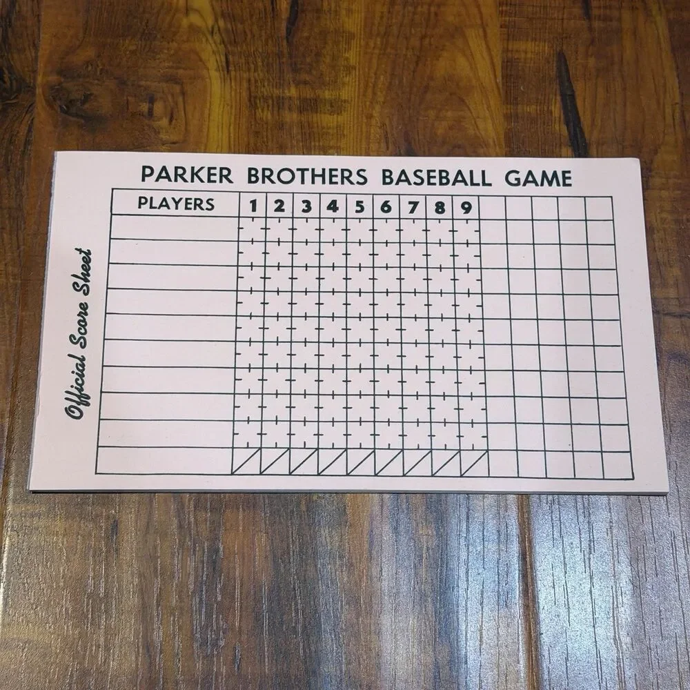 VTG 1949 Parker Brothers Baseball Game Original Rules, Score Sheet Pad & Cards